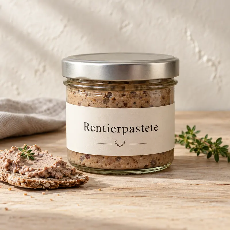Rentierpastete Nordlicht, ausdrücklich fiktives Produktbeispiel (FAKE)