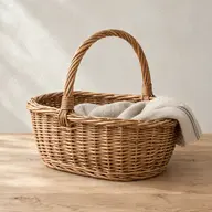 Geflochtener Korb Waldlichtung, frei erfundenes Beispielbild (FAKE)